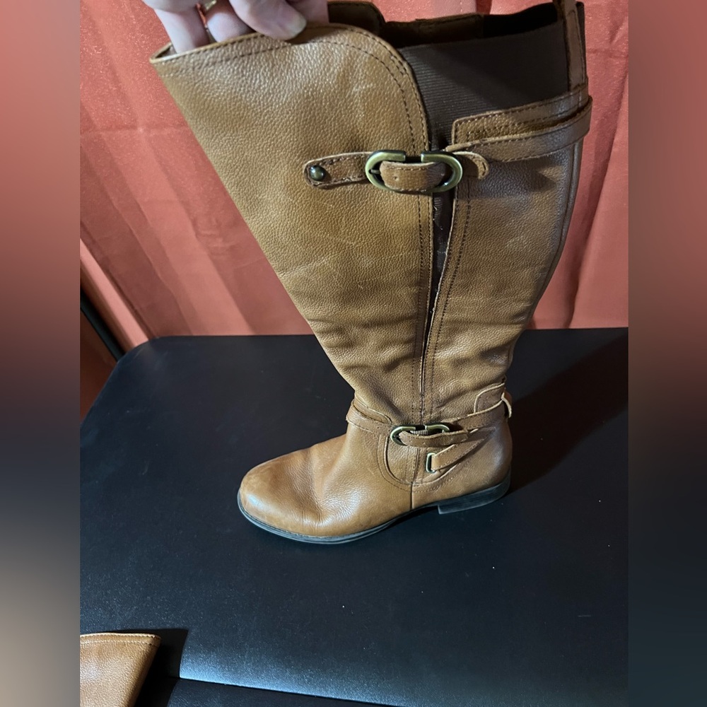 Naturalizer brown riding boots-Wide calf Sz 8